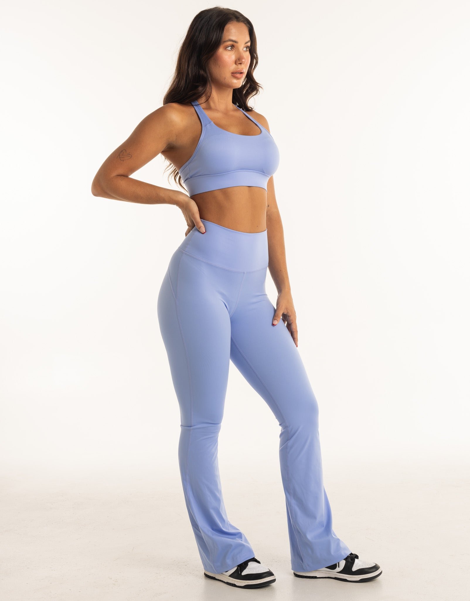 Flare Scrunch Leggings - Hydrangea Blue