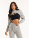 Cropped High Cut Hoodie - Heather Grey