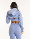 Cropped High Cut Hoodie - Hydrangea Blue