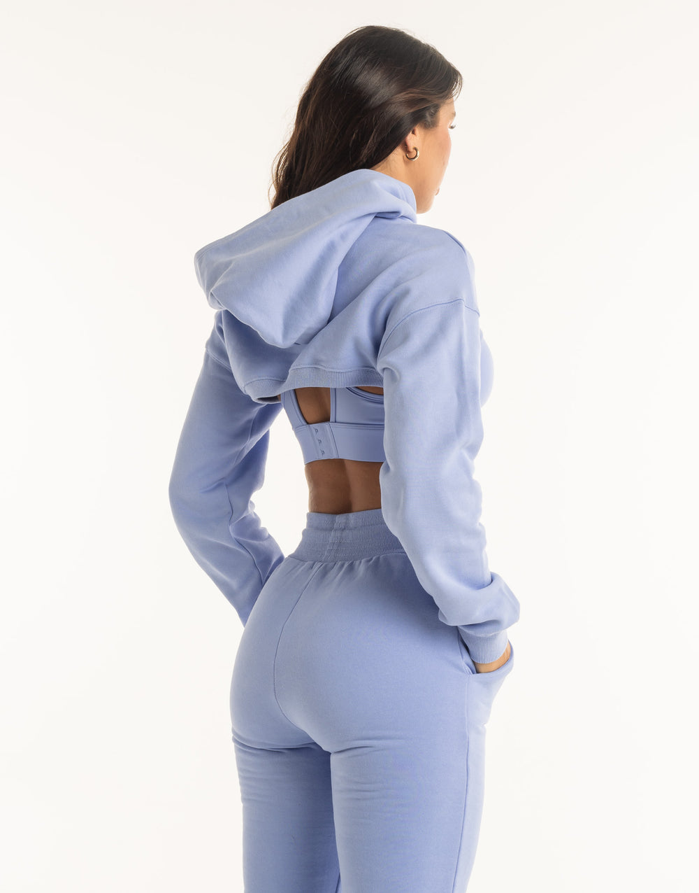 Cropped High Cut Hoodie - Hydrangea Blue