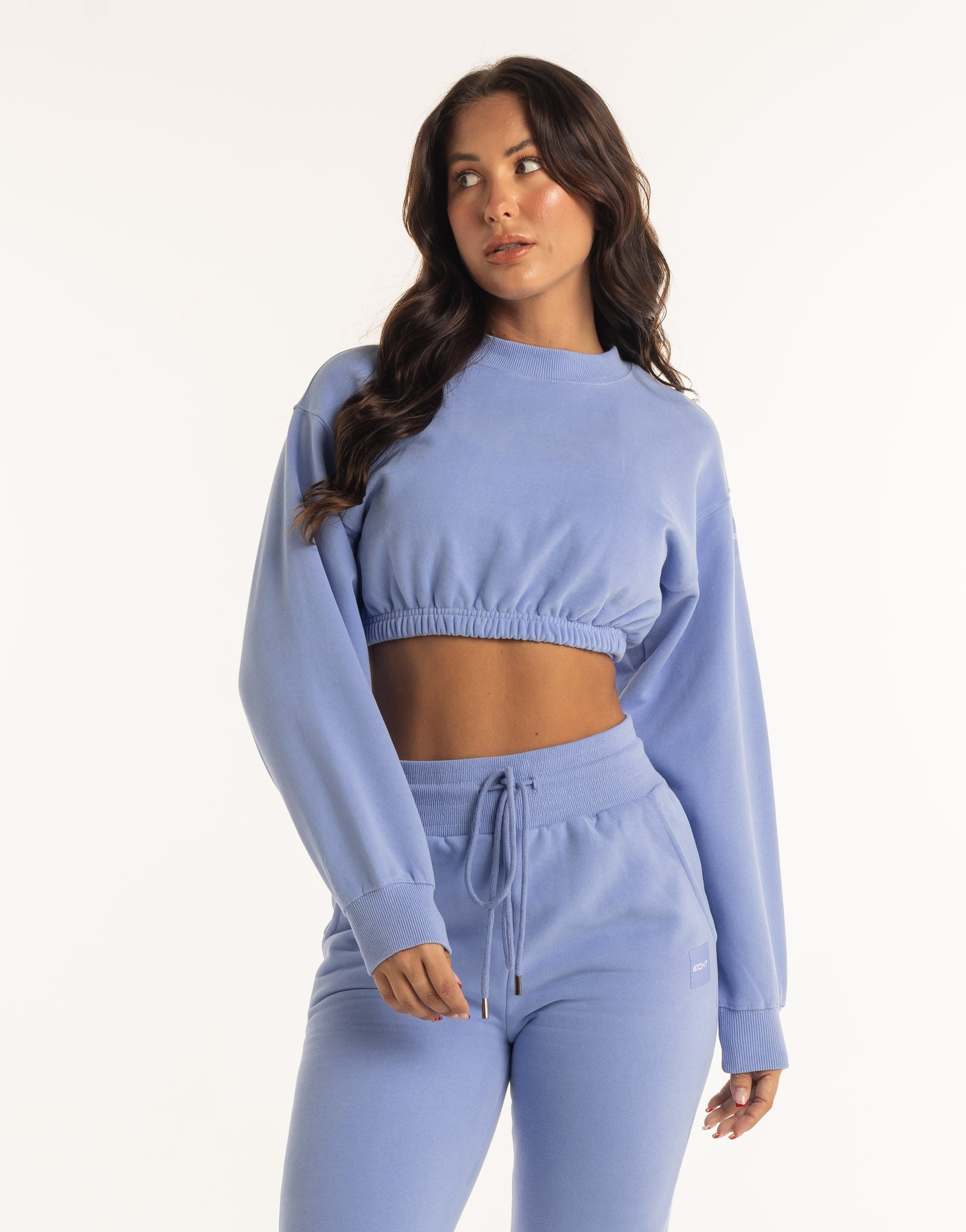 Esteem Cropped Sweater - Hydrangea Blue