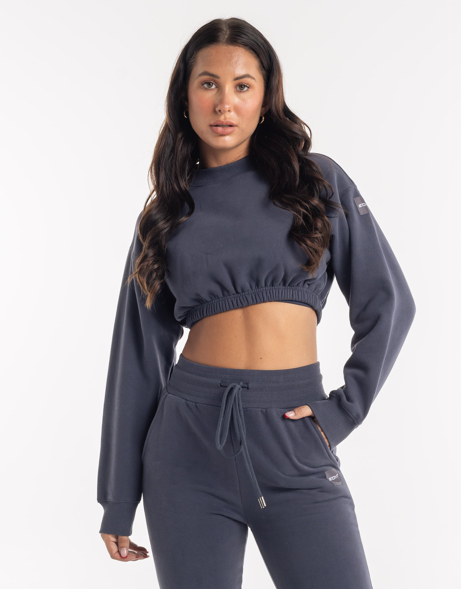 Esteem Cropped Sweater - Smoke Grey