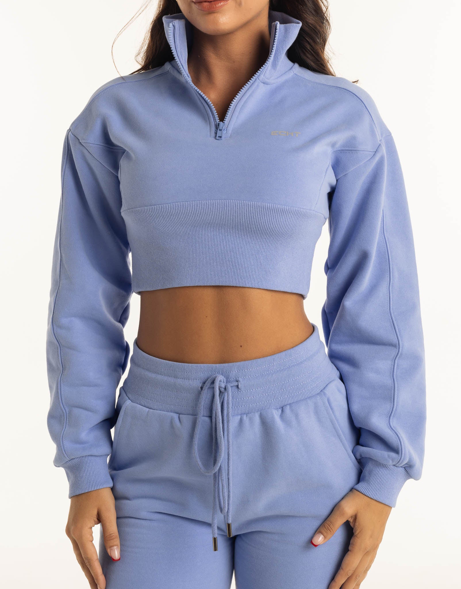 Revere 1/4 Zip Crewneck Sweater - Hydrangea Blue