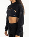 Cropped High Cut Hoodie - Black