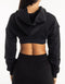 Cropped High Cut Hoodie - Black