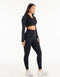 League Cropped Zip-Up - Black