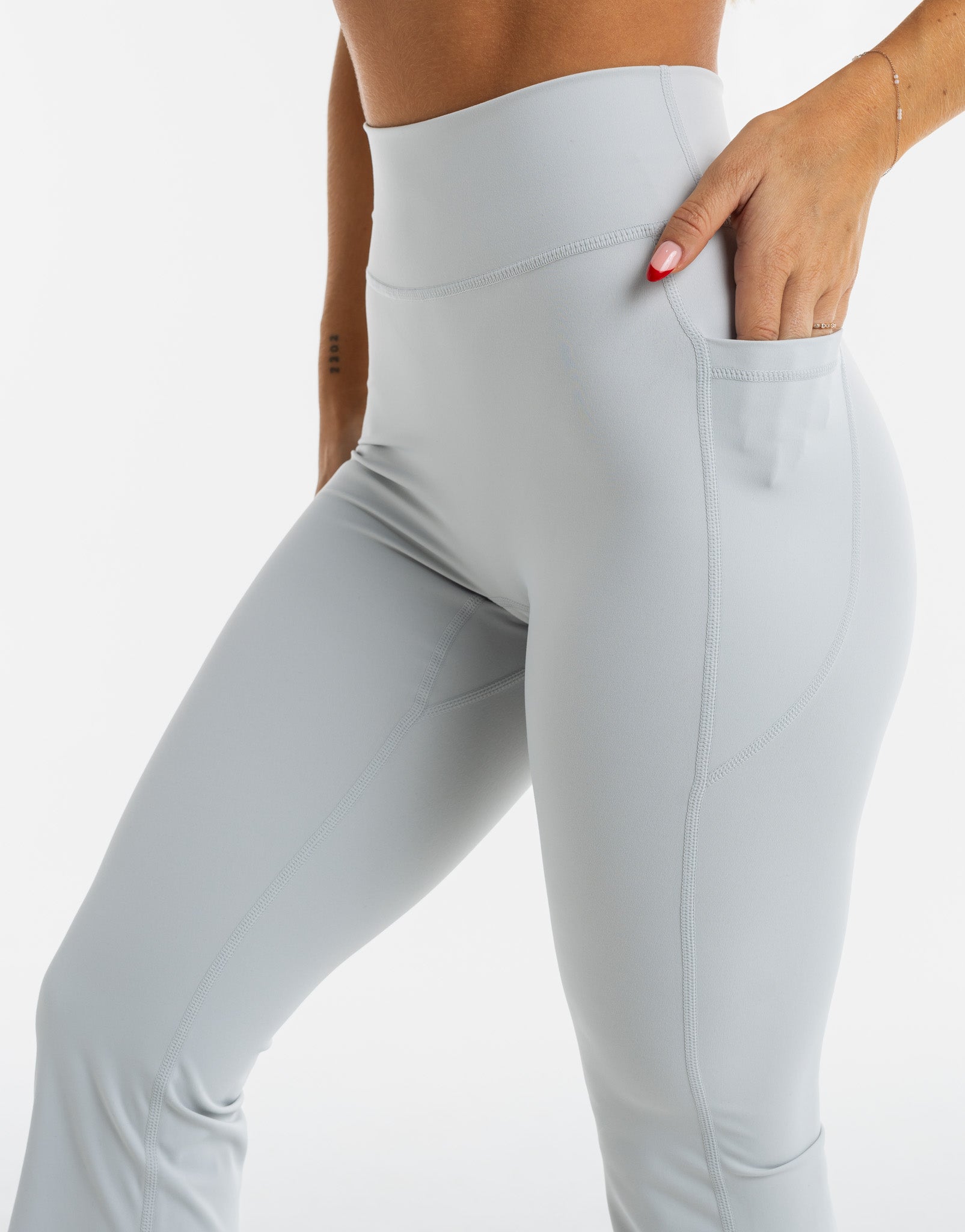 Flare Pocket Leggings - Micro Grey