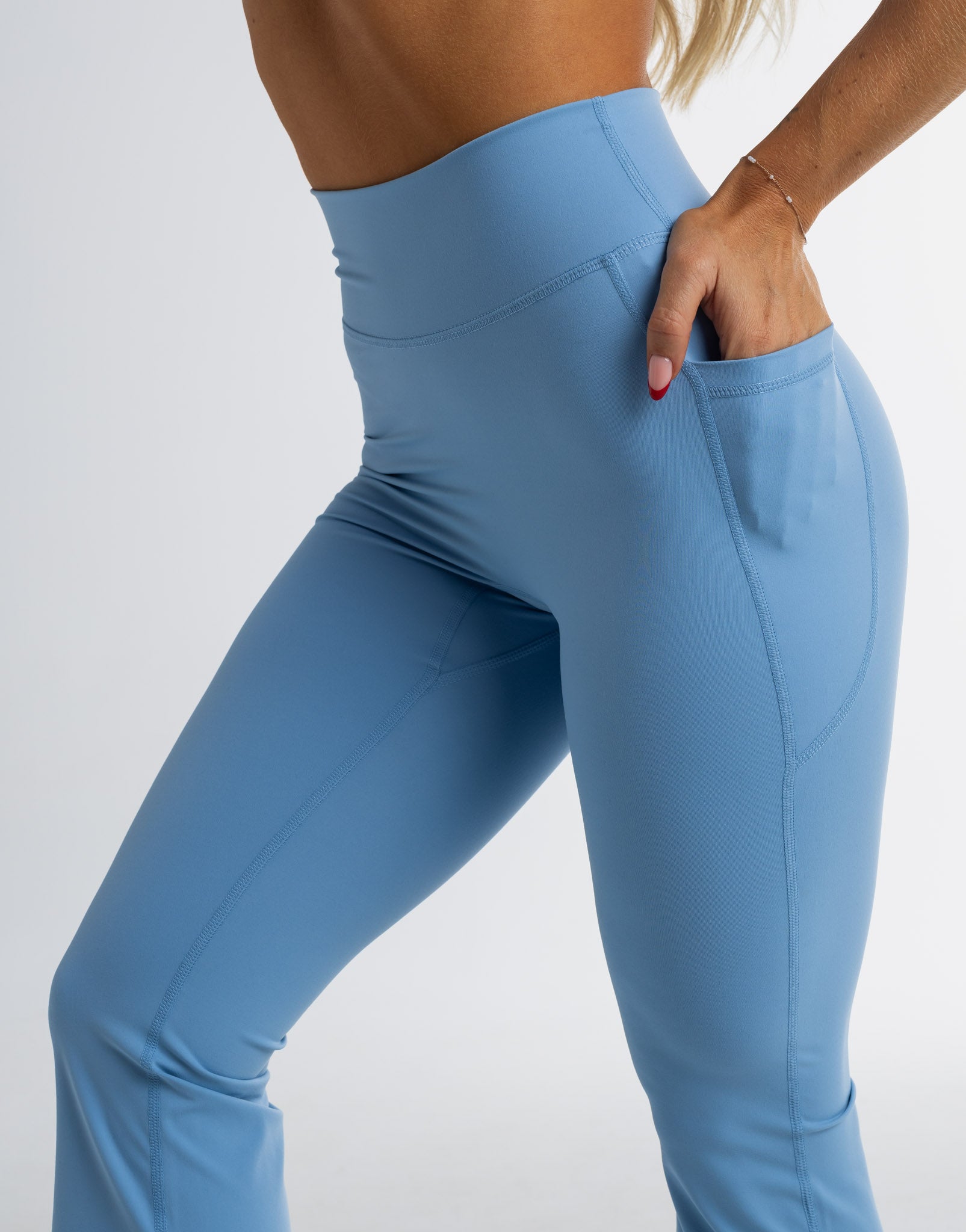 Flare Pocket Leggings - Process Blue