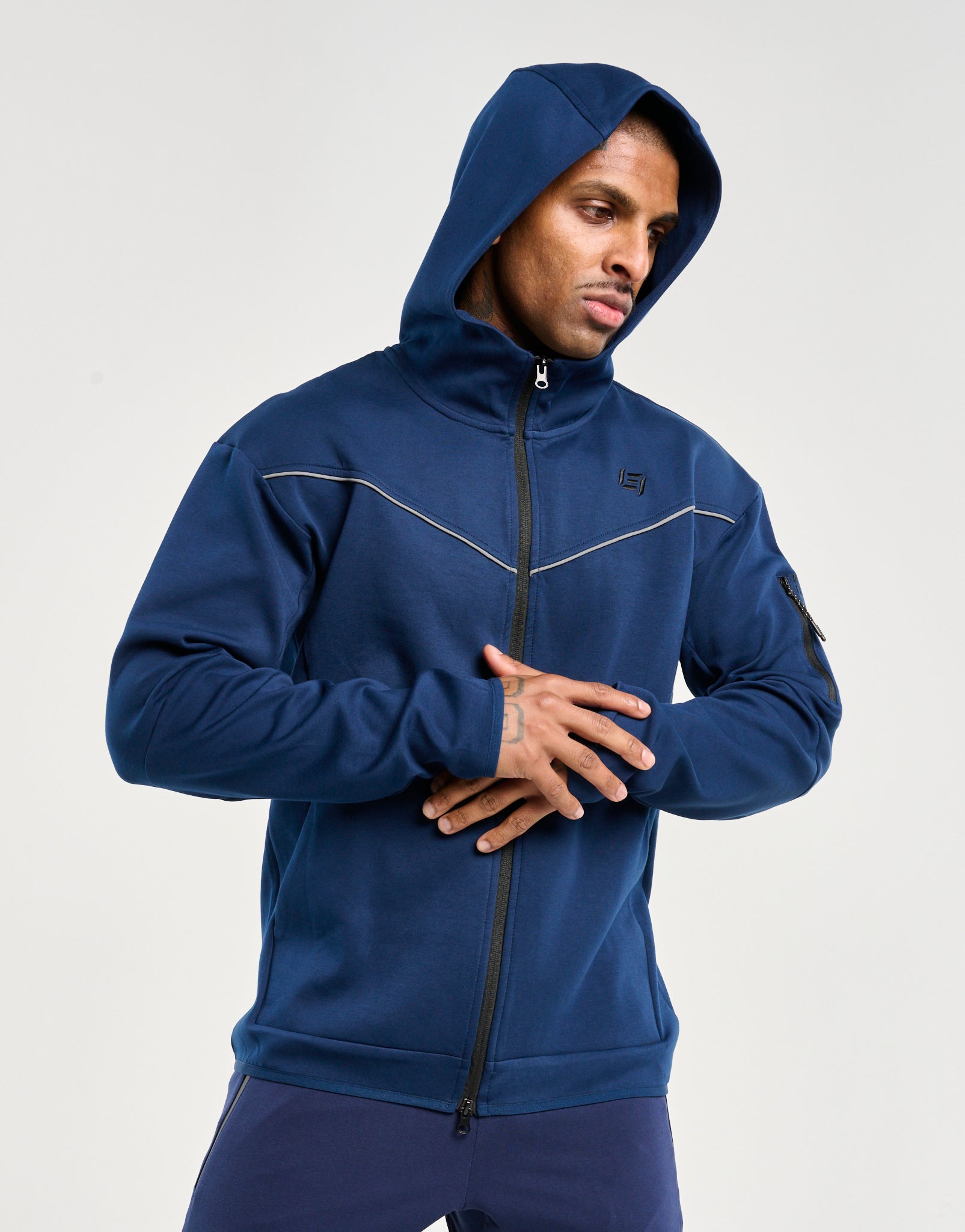 Echt Tech Zip-Up Hoodie - Dark Blue