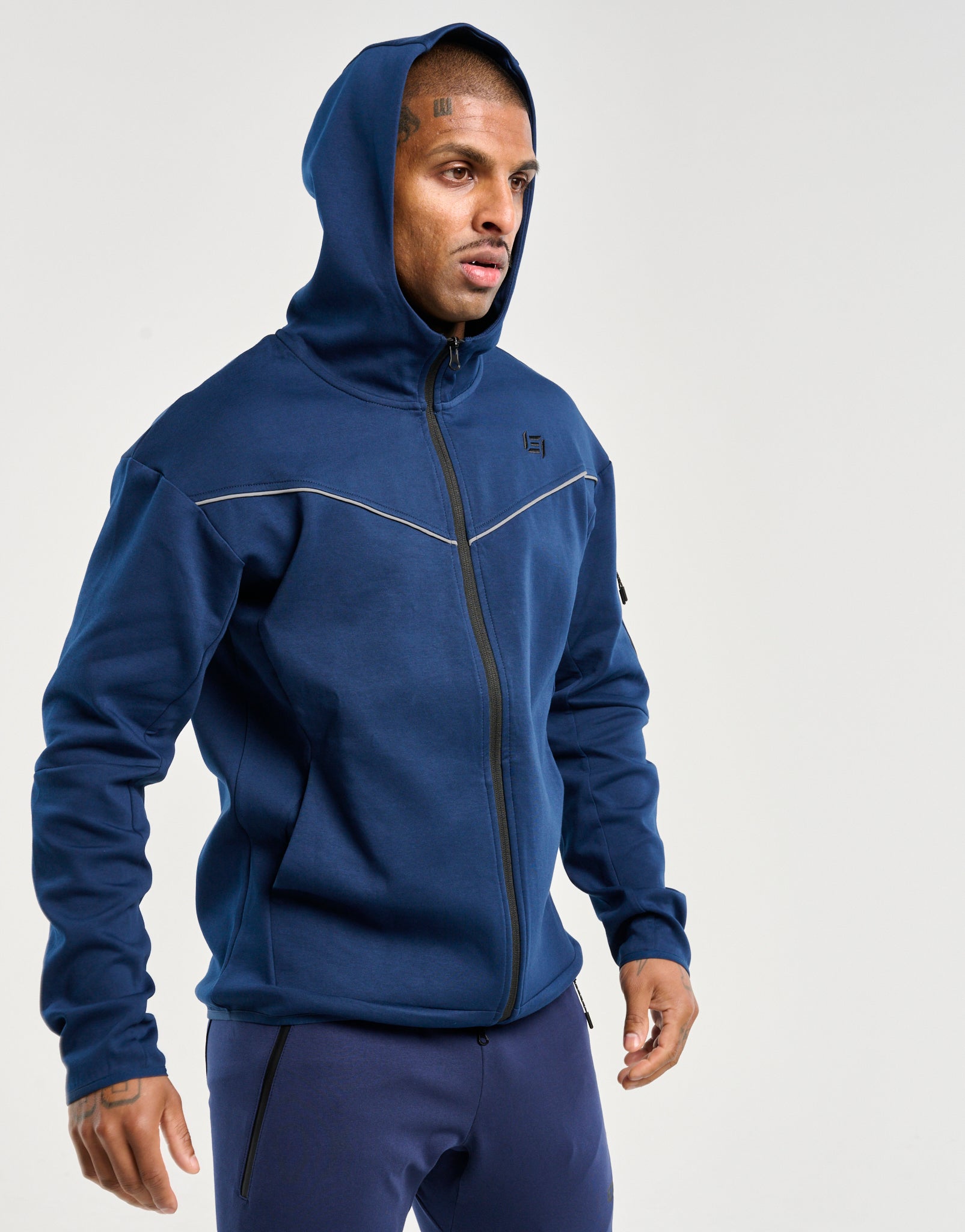 Echt Tech Zip-Up Hoodie - Dark Blue