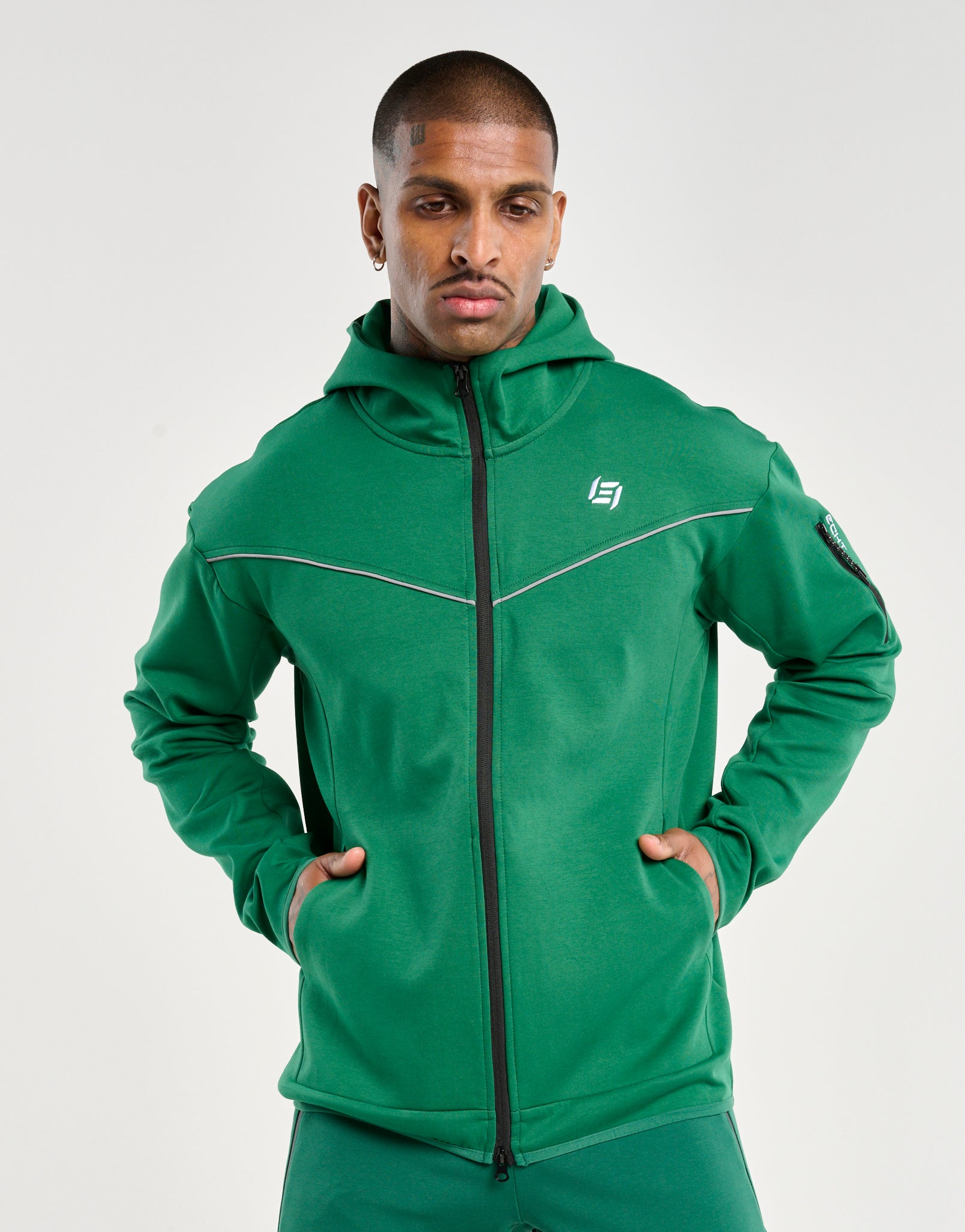 Echt Tech Zip-Up Hoodie - Green