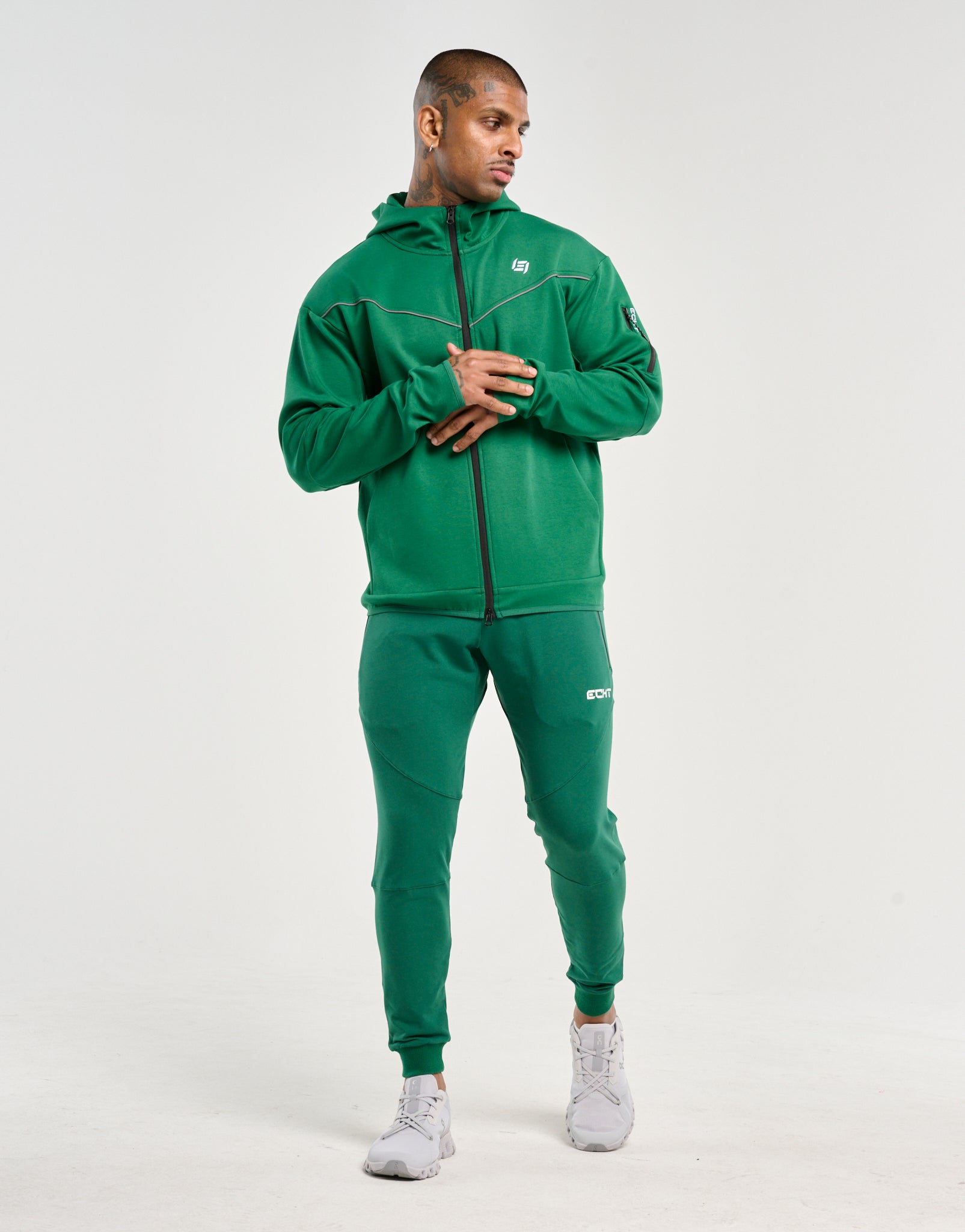 Echt Tech Zip-Up Hoodie - Green