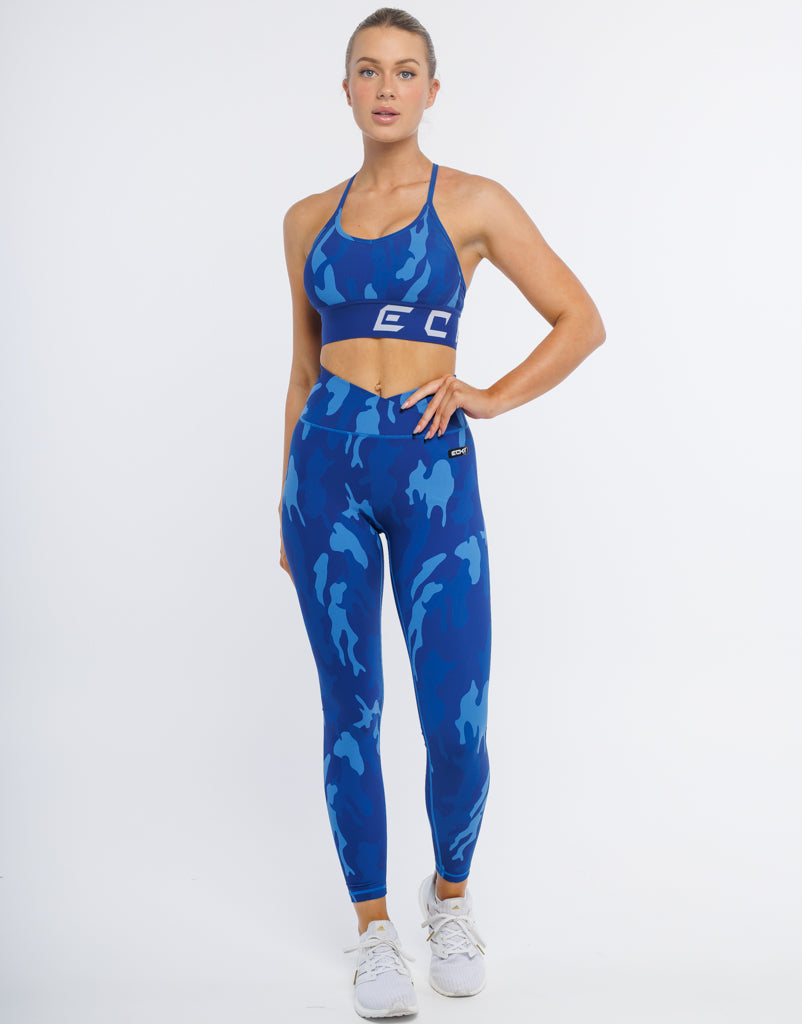 Hyper Camo Sports Bra - Hyper Blue