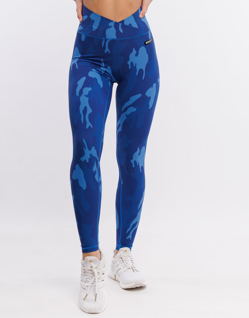 Hyper Camo Leggings - Hyper Blue