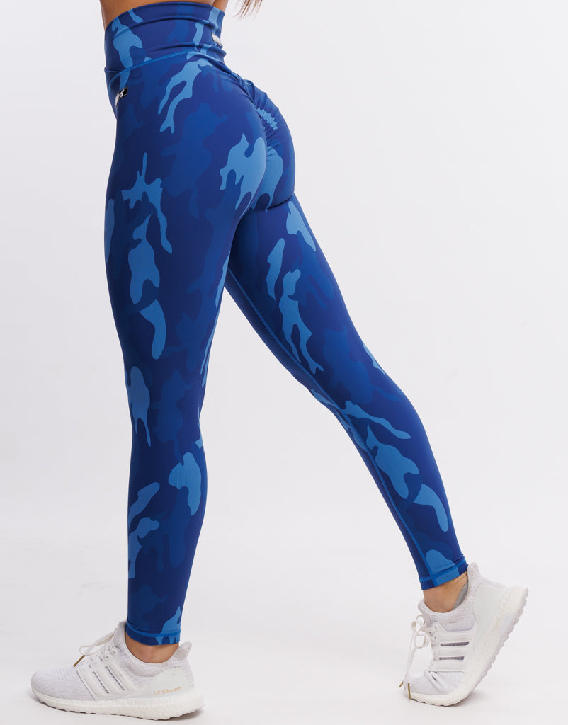 Hyper Camo Leggings - Hyper Blue