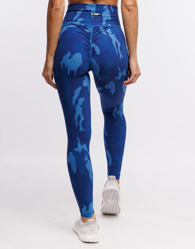 Hyper Camo Leggings - Hyper Blue